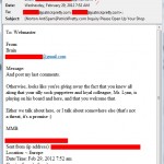 'MoneyMakingBrain,' Advocate For JSS Tripler/JustBeenPaid, Emails Threats To PP Blog; 'That's Not A Threat, It's A Promise,' First Email Claims; Second Suggests He'll Create Banking Trouble For Blog Poster And Defend JSS Tripler Operator 'So Help Me God'