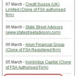 BULLETIN: Britain's Financial Services Authority (FSA) Puts 'Profitable Sunrise' On Warning List Of 'Unauthorised Firms And Individuals'